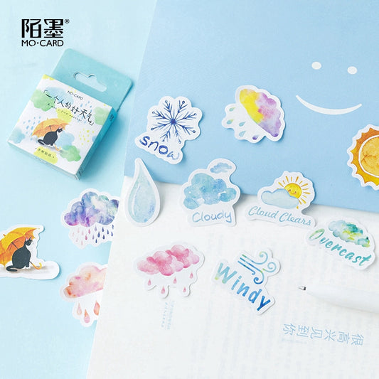 46 Pieces Weather Theme Flake Stickers