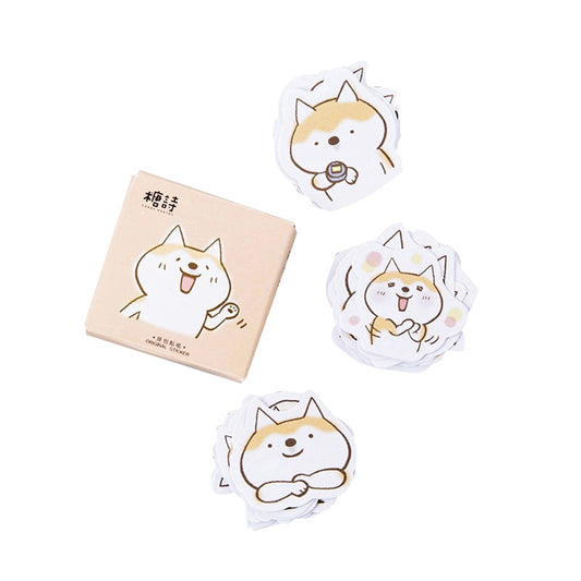45 Pieces Cute Shiba Doggo Animation Flake Stickers
