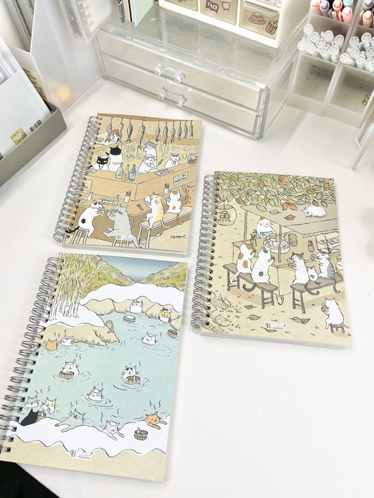 120 pages A5 size Slow Life Cats Notebooks